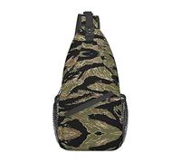 Sac à Dos à bandoulière Motif Camouflage à Rayures tigrées et étoiles de l'est pour Femmes et Hommes, Sac de Poitrine pour Camping, vélo, Voyage, Cyclisme