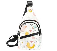 Sac à dos à bandoulière Motif canard mignon, Multicolore 18., 11.8x7x1.5in/30x18x4cm
