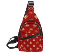 Sac à dos à bandoulière motif de Noël avec éléments botaniques verts et dorés - Sac à dos à bandoulière - Sac à dos de voyage et de randonnée, Multicolore 12., 11.8x7x1.5in/30x18x4cm