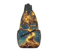 Sac à dos à bandoulière motif mandala arbre de vie forêt enchantée de lune et étoiles pour homme