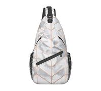 Sac à Dos à bandoulière Motif marbre Or Rose avec étoiles et étoiles de l'est pour Femme et Homme, idéal pour Le Camping, Le vélo, Les Voyages et Le Cyclisme.