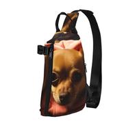 Sac à dos à bandoulière pour chihuahua déprimé pour femme et homme, sac de poitrine tendance, sac banane réglable, noir, taille unique, Noir , Taille unique