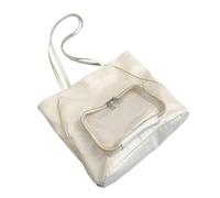 Sac à dos à bandoulière pour étudiant, grand compartiment en polyuréthane, sac à main sous les bras pour le travail quotidien essentiel, blanc