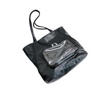 Sac à dos à bandoulière pour étudiant, grand compartiment en polyuréthane, sac à main sous les bras pour le travail quotidien essentiel, Noir