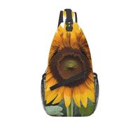 Sac à dos à bandoulière pour femme et homme - Joli sac banane - Orchidées violettes - Sac de voyage et de randonnée - Sac de poitrine, Fleur de tournesol., Taille unique