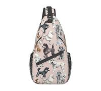 Sac à Dos à bandoulière pour Femme et Homme, Motif caniches, Chiens, étoiles, étoiles de l'est, Sac de Poitrine pour Camping, vélo, Voyage, Cyclisme