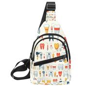 Sac à dos à bandoulière pour femme, mignon dentaire (42), Multicolore 04, 11.8x7x1.5in/30x18x4cm