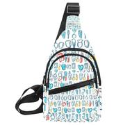 Sac à dos à bandoulière pour femme, mignon dentaire (42), Multicolore 19., 11.8x7x1.5in/30x18x4cm