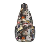 Sac à dos à bandoulière pour homme avec motif chat qui pleure cool pour la randonnée