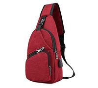 Sac à dos à bandoulière pour homme et femme avec câble USB pour randonnée, camping, voyage en plein air, sac fourre-tout pour femme, a, Taille unique