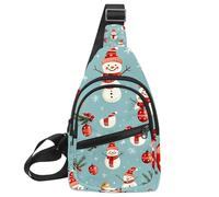 Sac à dos à bandoulière réglable avec bonhomme de neige et inscription Merry Christmas, Multicolore 02, 11.8x7x1.5in/30x18x4cm