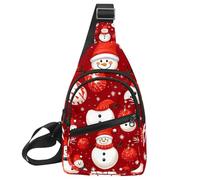 Sac à dos à bandoulière réglable avec bonhomme de neige et inscription Merry Christmas, Multicolore 20., 11.8x7x1.5in/30x18x4cm