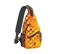 Sac à dos à bandoulière rose paysage Tour Eiffel Sac à bandoulière antivol Sac à bandoulière Sac à dos de sport de plein air Voyage Randonnée pour homme femme, Abeille sur nid d'abeille., Cross chest