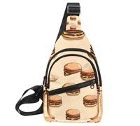 Sac à dos à bandoulière - Sac de poitrine pour randonnée, voyage - Delicious Fast Food (1)), Multicolore 02, 11.8x7x1.5in/30x18x4cm