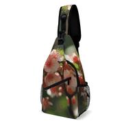 Sac à dos à bandoulière tendance, sac de poitrine créatif avec imprimé fleurs de pêcher, sacs à dos à bandoulière pour homme et femme, style, 38 x 20 cm, sac de poitrine entièrement imprimé, Style