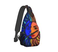 Sac à dos à bandoulière ultra léger à bandoulière sac à bandoulière polyvalent antivol pour voyage, sport, randonnée, Blue Moon et Orange Sun Art Tool Backpack