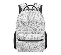 Sac à dos à colorier à faire soi-même, imprimé vache, sac à dos d'école | Sac d'ordinateur portable pour étudiant pour filles, parents, trajets quotidiens, voyages, vacances, bibliothèque