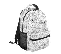 Sac À Dos À Colorier Enfant Sac Bandoulière Décontracté Fait Main Imprimé | Sac Étudiant pour Garçons Filles Parents Colonie de Vacances Congés Pique-nique Camping