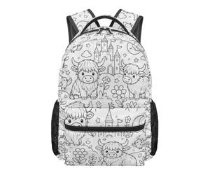 Sac À Dos À Colorier Pour Cartable Créatif Imprimé Vache pour Vacances | Sac Étudiant Pour Filles Parents Trajets s Voyages Vacances Pique-Nique Camping