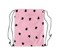 Sac À Dos À Cordon Amour Roses Et Noir avec Cordon De Serrage Sac Cordon De Sport Leger Drawstring Bag pour Piscine Surf Natation