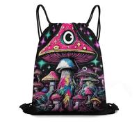 Sac à Dos à Cordon, Champignons psychédéliques hallucinogènes Gym Bag Pratique Multifonctionnel Sacs de Sport à Cordon pour Camping Swimming Gym 36X42cm