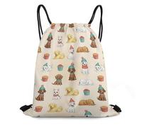 Sac À Dos À Cordon De Serrage Adorable Golden Retriever Léger Drawstring Bag Imperméable Sac À Dos avec Cordon pour L'École Gymnastique Natation
