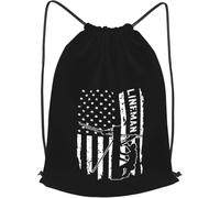 Sac À Dos À Cordon De Serrage American Flag Electric Cable Lineman Sac À Dos avec Cordon Léger Drawstring Bag Tout Âge Gym Sacksacs De Gym pour Voyage Natation L'École