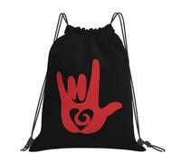 Sac À Dos À Cordon De Serrage American Sign Language I Love You Sac À Dos avec Cordon Imperméable Drawstring Bag Unisexe pour Gymnastique Voyage Natation
