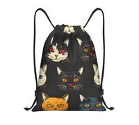 Sac À Dos À Cordon De Serrage Animaux Félins Étranges Drawstring Bag Unisexe Sac À Dos avec Cordon Tout Âge Backpack pour l'École Voyage Gymnastique