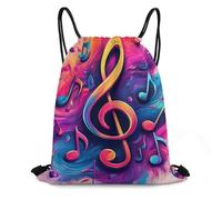 Sac À Dos À Cordon De Serrage Art Abstrait des Notes De Musique Unisexe Gym Sacksacs De Gym Moderne Sac À Dos avec Cordon pour Gymnastique Plage Natation