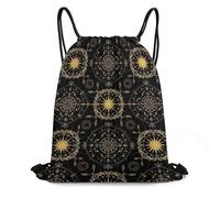 Sac À Dos À Cordon De Serrage Art Ancestral Viking Roses des Vents Navigation Magique Boussole en Or Léger Gym Sacksacs De Gym Imperméable Sacs De Sport pour Plage Gymnastique Natation