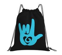 Sac À Dos À Cordon De Serrage ASL Sign Language I Love You Drawstring Bag Unisexe Gym Sacksacs De Gym Moderne pour Voyage Gymnastique Plage