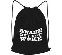 Sac À Dos À Cordon De Serrage Awake But Not Woke Sacs De Sport Moderne Drawstring Bag Unisexe Sac À Dos avec Cordon pour Voyage L'École Gymnastique