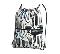 Sac À Dos À Cordon De Serrage Barber-Tools-Comb-Scissors Gym Sacksacs De Gym Unisexe Sac À Dos avec Cordon Léger Sacs De Sport pour Plage Voyage L'École