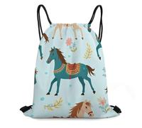 Sac À Dos À Cordon De Serrage Belles Fleurs, Art Équestre Tout Âge Gym Sacksacs De Gym Unisexe Sac À Dos avec Cordon pour Voyage Plage L'École