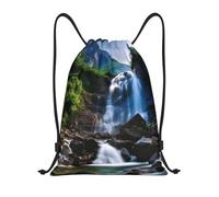Sac À Dos À Cordon De Serrage Cascade De Montagne Pittoresque Sac À Dos avec Cordon Moderne Sacs De Sport Imperméable Drawstring Bag pour L'École Voyage Gymnastique