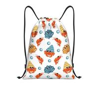 Sac À Dos À Cordon De Serrage Crabe Ermite Crevettes Coquille Saint-Jacques Tout Âge Drawstring Bag Imperméable Gym Sacksacs De Gym pour Plage Gymnastique Natation