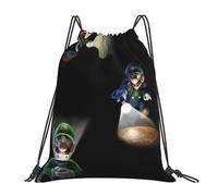 Sac à dos à cordon de serrage Dark Luigi's Mansion Moon, sac de sport, sac à dos d'extérieur portable - DFB4675 Noir