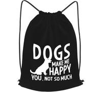 Sac À Dos À Cordon De Serrage Dogs Make Me Happy You Not So Much Gym Sacksacs De Gym Léger Sac À Dos avec Cordon Tout Âge Sacs De Sport pour Gymnastique Voyage Plage