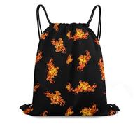 Sac À Dos À Cordon De Serrage Flamme du Feu Tout Âge Sac À Dos avec Cordon Moderne Drawstring Bag pour Voyage Plage Gymnastique