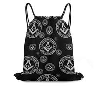 Sac À Dos À Cordon De Serrage Foi Maçonnique, Espérance Et Charité, Franc-Maçon Noir Moderne Sac À Dos avec Cordon Tout Âge Sacs De Sport pour Plage L'École Gymnastique