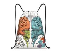 Sac À Dos À Cordon De Serrage Fonctions du Cerveau Gauche Et Droit Gym Sacksacs De Gym Moderne Sacs De Sport Unisexe pour Gymnastique L'École Plage