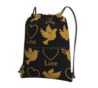 Sac À Dos À Cordon De Serrage Glitter Christianty Peace Dove Sac À Dos avec Cordon Unisexe Drawstring Bag Moderne Sacs De Sport pour Plage Voyage Gymnastique