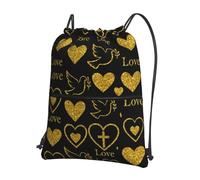 Sac À Dos À Cordon De Serrage Glitter Crossed Peace Dove Sacs De Sport Unisexe Gym Sacksacs De Gym Moderne Drawstring Bag pour Gymnastique Voyage Plage