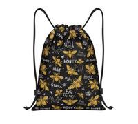 Sac À Dos À Cordon De Serrage Hohey Bee Golden Tout Âge Drawstring Bag Imperméable Sacs De Sport pour L'École Plage Gymnastique