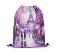 Sac À Dos À Cordon De Serrage Journée Romantique De Construction De La Ville De Paris avec La Tour Eiffel Sac À Dos avec Cordon Tout Âge Sacs De Sport Moderne pour Natation Gymnastique Plage