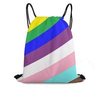 Sac À Dos À Cordon De Serrage LGBT Pride Flags LGBTQ Rainbow Flag Gym Sacksacs De Gym Unisexe Drawstring Bag Tout Âge Sac À Dos avec Cordon pour Gymnastique Voyage Plage