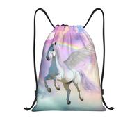 Sac À Dos À Cordon De Serrage Magical White Unicorns Rainbow Fantasies Scene Gym Sacksacs De Gym Moderne Drawstring Bag Léger pour Voyage Plage Natation
