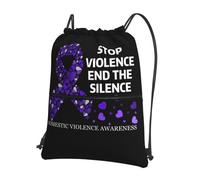 Sac À Dos À Cordon De Serrage Mois De Sensibilisation À La Violence Domestique Sac À Dos avec Cordon Léger Gym Sacksacs De Gym Tout Âge pour Natation Plage Voyage