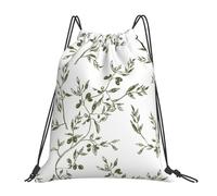 Sac à dos à cordon de serrage, motif branche d'olivier, dessin à la main, nourriture et boissons, sac de sport, sac de sport, sac à cordon résistant à l'eau, pour femmes et hommes